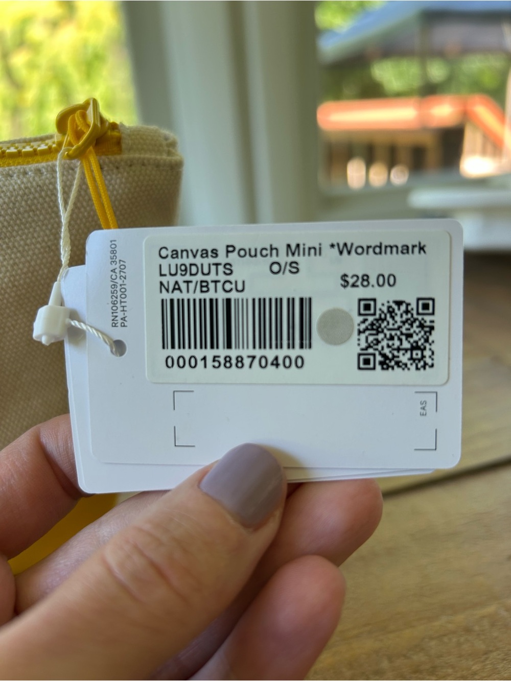 Lululemon Two-Tone Yellow and Cream Canvas Cosmetic Pouch Mini - Picture 4 of 7